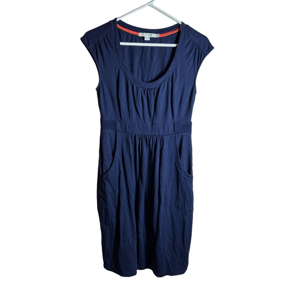 Boden Soft Stretch Jersey Knit Cotton Blue Weekend Margot Dress, US 4R